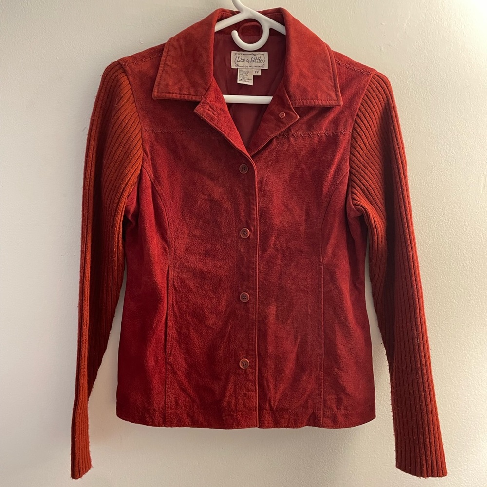 90s y2k vintage leather suede jacket